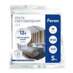 Светодиодная LED лента Feron LS617 240SMD(2835)/м 19Вт/м 12V 5000*10*1.22мм 4000К IP20 48827