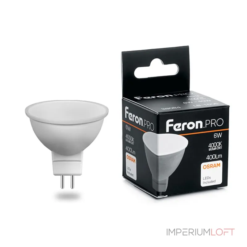 Лампа светодиодная Feron LB-1606 GU5.3 6Вт 4000K 38084 Цвет арматуры черный Цвет плафонов белый Лампа светодиодная Feron LB-1606 GU5.3 6Вт 4000K 38084 Цвет арматуры черный Цвет плафонов белый