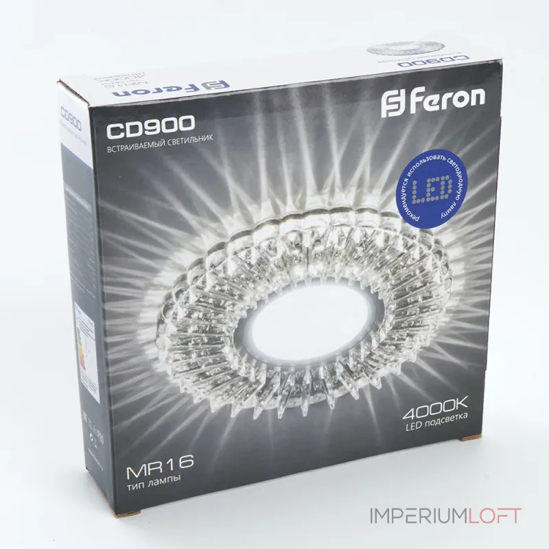 Встраиваемый светильник Feron 28843 Цвет арматуры хром Цвет плафонов белый