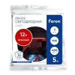 Светодиодная COB лента Feron LS630 400SMD(2110)/ 7Вт/м 12V 5000*3*1.8мм красный IP20 48952