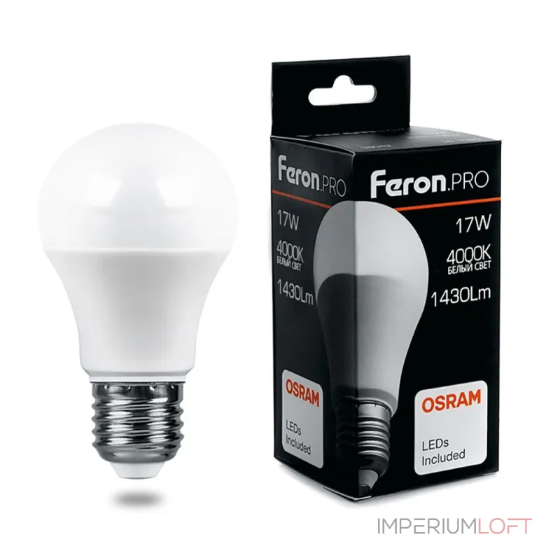 Лампа светодиодная Feron LB-1017 E27 17Вт 4000K 38039 Цвет арматуры никель Цвет плафонов белый Лампа светодиодная Feron LB-1017 E27 17Вт 4000K 38039 Цвет арматуры никель Цвет плафонов белый