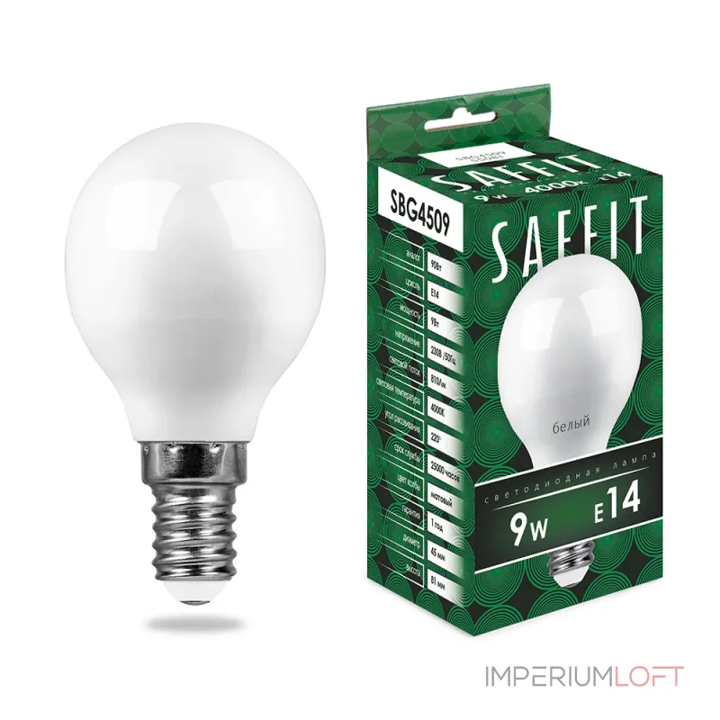 Лампа светодиодная Feron SBG4509 E14 9Вт 4000K 55081 от ImperiumLoft Лампа светодиодная Feron SBG4509 E14 9Вт 4000K 55081 от ImperiumLoft