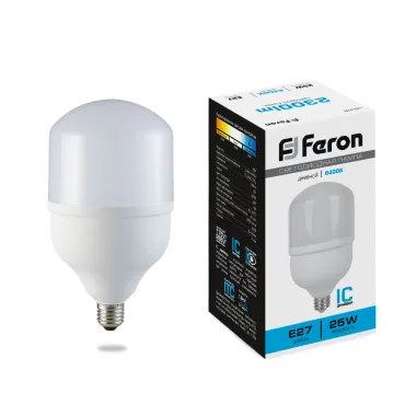Лампа светодиодная Feron LB-65 E27 25W 175-265V 6400K 25887 Лампа светодиодная Feron LB-65 E27 25W 175-265V 6400K 25887