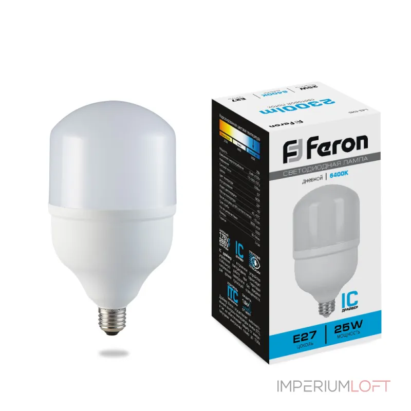Лампа светодиодная Feron LB-65 E27 25W 175-265V 6400K 25887 Лампа светодиодная Feron LB-65 E27 25W 175-265V 6400K 25887