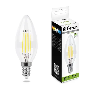 Лампа светодиодная Feron Saffit LB-166 E14 7Вт 4000K 25871 Цвет арматуры Неокрашенный Цвет плафонов прозрачный