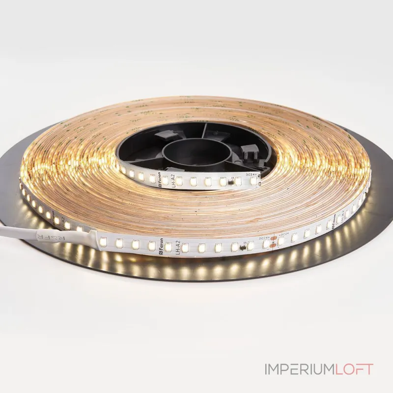 Светодиодная лента стабилизированная 120SMD(2835)/м 11Вт/м 24V 20000*10*1.22мм 3000К IP20 Feron 41276