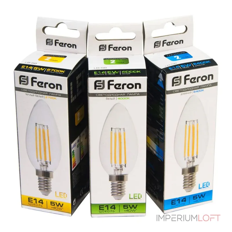 Лампа светодиодная Feron LB-58 Свеча E14 5W 2700K 25572 Лампа светодиодная Feron LB-58 Свеча E14 5W 2700K 25572