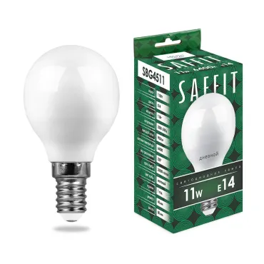 Лампа светодиодная SAFFIT SBG4511 Шарик E14 11W 230V 6400K 55140