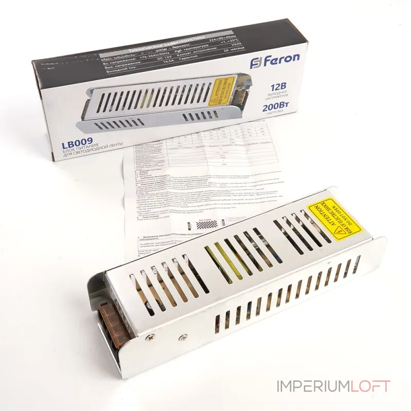 Трансформатор электронный для светодиодной ленты Feron LB009 12Вт 16,5А 200W 21498 Трансформатор электронный для светодиодной ленты Feron LB009 12Вт 16,5А 200W 21498