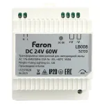 Трансформатор электронный для светодиодной ленты на DIN-рейку 60W 24V 77*92*56мм IP20 Feron 52133