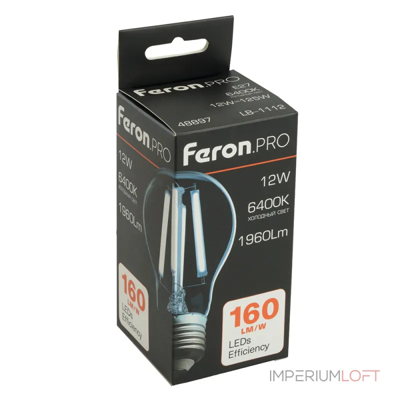 Лампа светодиодная Feron.PRO LB-1112 Шар E27 1960LM 12W 175-265V 6400K 48897 Лампа светодиодная Feron.PRO LB-1112 Шар E27 1960LM 12W 175-265V 6400K 48897