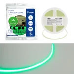 Светодиодная COB лента Feron LS630 400SMD(2110)/ 7Вт/м 12V 5000*3*1.8мм зеленый IP20 48951