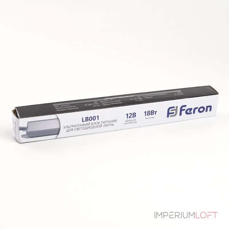 Трансформатор электронный для светодиодной ленты Feron LB001 12Вт 1.5A 18W 48010