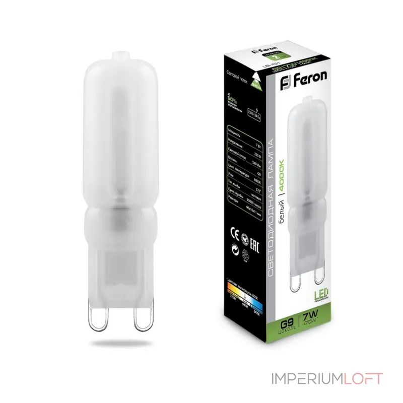 Лампа светодиодная Feron LB-431 G9 7W 230V 4000K 25756