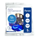 Светодиодная COB лента Feron LS630 400SMD(2110)/ 7Вт/м 12V 5000*3*1.8мм синий IP20 48953