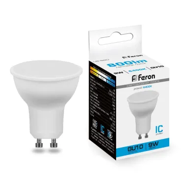 Лампа светодиодная Feron Saffit LB-560 GU10 9Вт 6400K 25844 Цвет арматуры белый Цвет плафонов белый