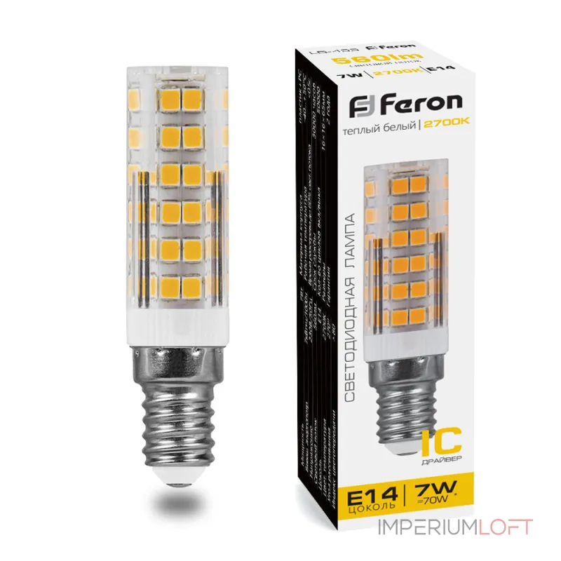 Лампа светодиодная Feron LB-433 E14 7W 175-265V 2700K 25898 Лампа светодиодная Feron LB-433 E14 7W 175-265V 2700K 25898
