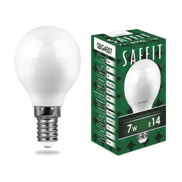 Лампа светодиодная SAFFIT SBG4507 Шарик E14 7W 230V 4000K 55035