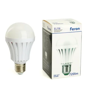Аккумуляторная светодиодная лампочка Feron EL116 Е27 IP20 9W