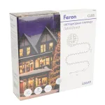 Гирлянда линейная FERON CL98 220LED 5000К (белый) 50м+3м IP44 11W 51437