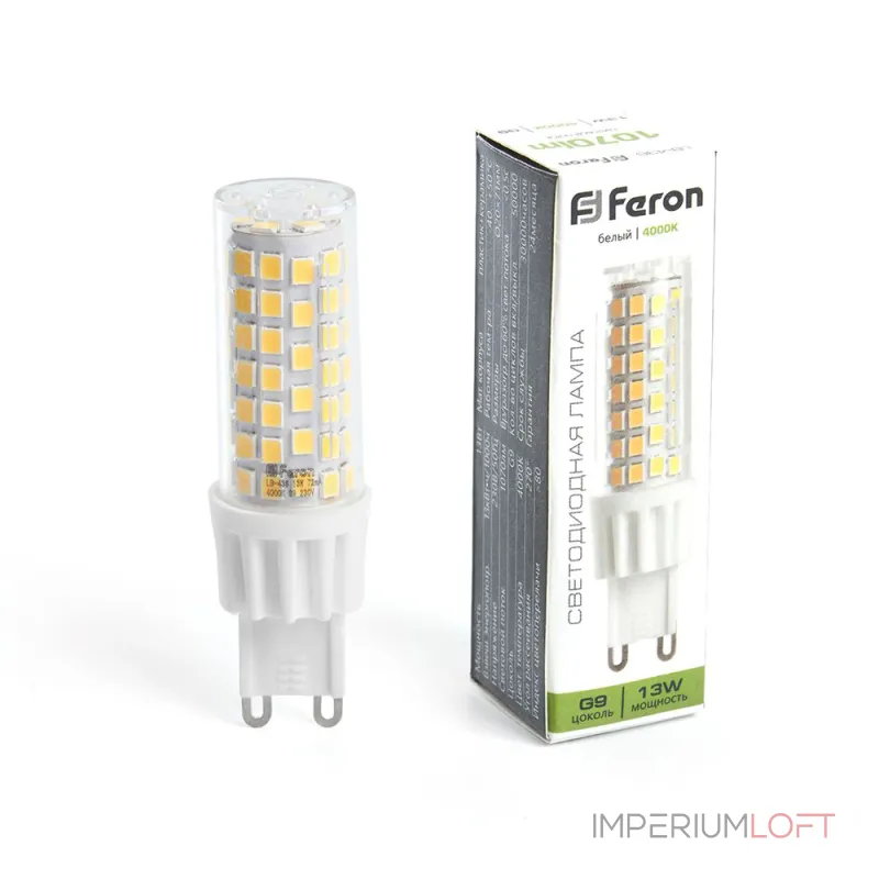 Лампа светодиодная Feron Lb 436 G9 13Вт 4000K 38153