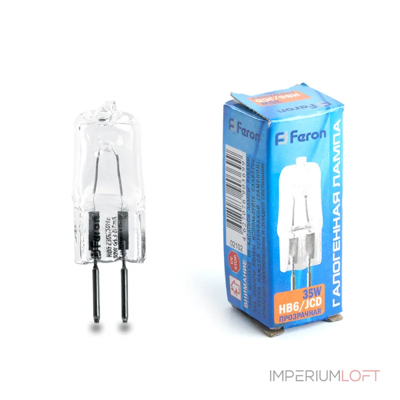 Лампа галогеновая Feron HB6 G5.3 35Вт 3000K 02102 от ImperiumLoft Лампа галогеновая Feron HB6 G5.3 35Вт 3000K 02102 от ImperiumLoft