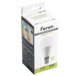 Лампа светодиодная LB-990 G45 (шар малый) 15W 175-265V E14 4000К (белый) Feron 52079