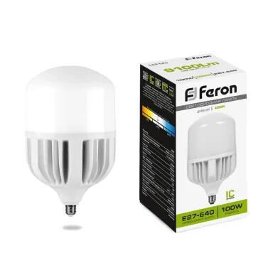 Лампа светодиодная Feron Saffit LB-65 E27,E40 40Вт 4000K 25819 Цвет арматуры белый Цвет плафонов серый