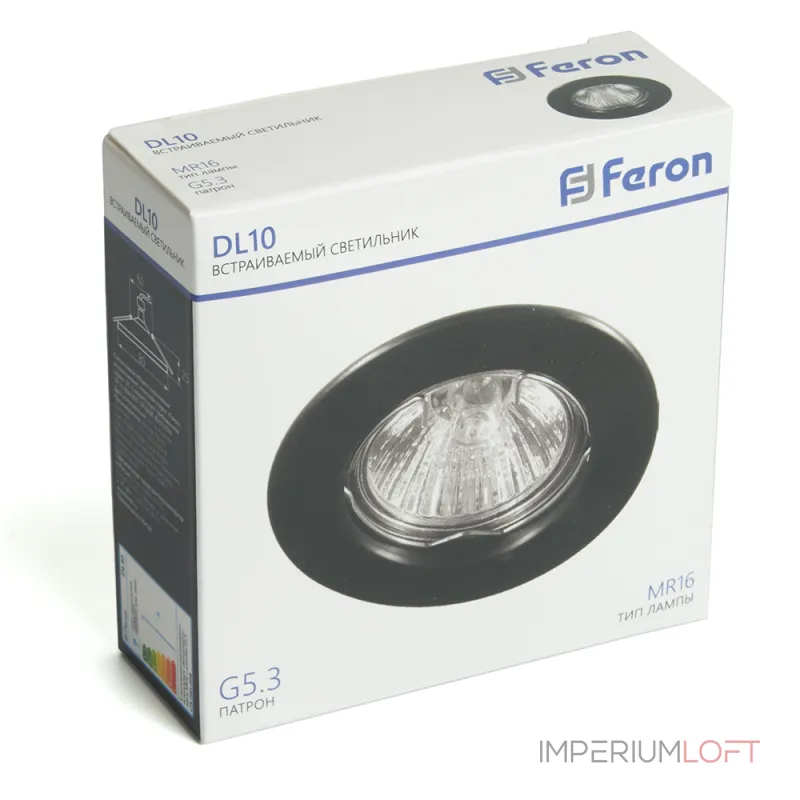 Светильник потолочный встраиваемый Feron DL10 G5.3 IP20 50W