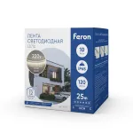 Светодиодная LED лента Feron LS710 120SMD(2835)/м 10Вт/м 220V длина 25м 4000K IP65 48765