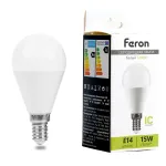 Лампа светодиодная LB-990 G45 (шар малый) 15W 175-265V E14 4000К (белый) Feron 52079