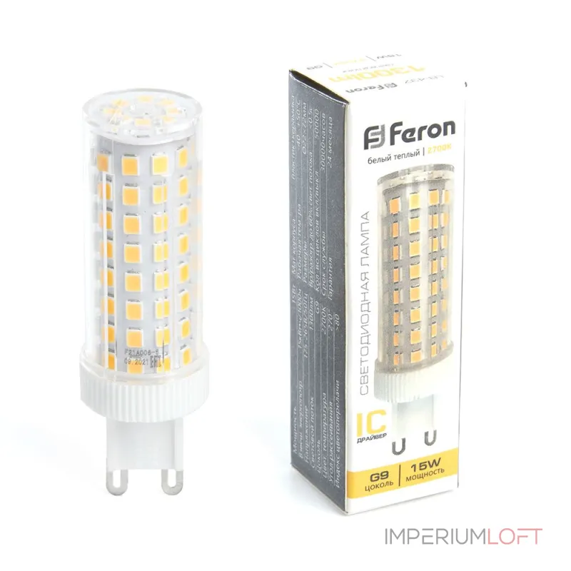 Лампа светодиодная Feron Lb 437 G9 15Вт 2700K 38212