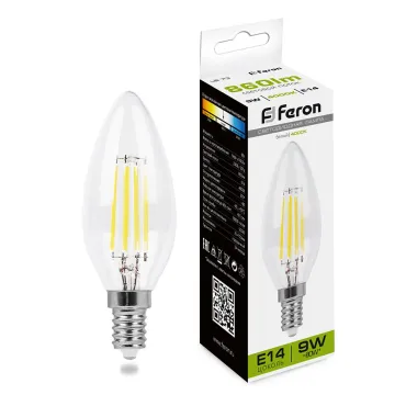 Лампа светодиодная Feron LB-73 E14 9Вт 4000K 25958 Цвет арматуры белый Цвет плафонов белый