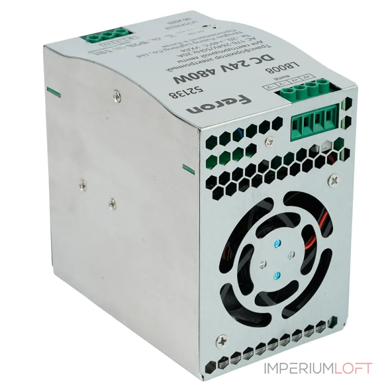 Трансформатор электронный для светодиодной ленты на DIN-рейку480W 24V 63*125.5*113мм IP20 Feron 52138