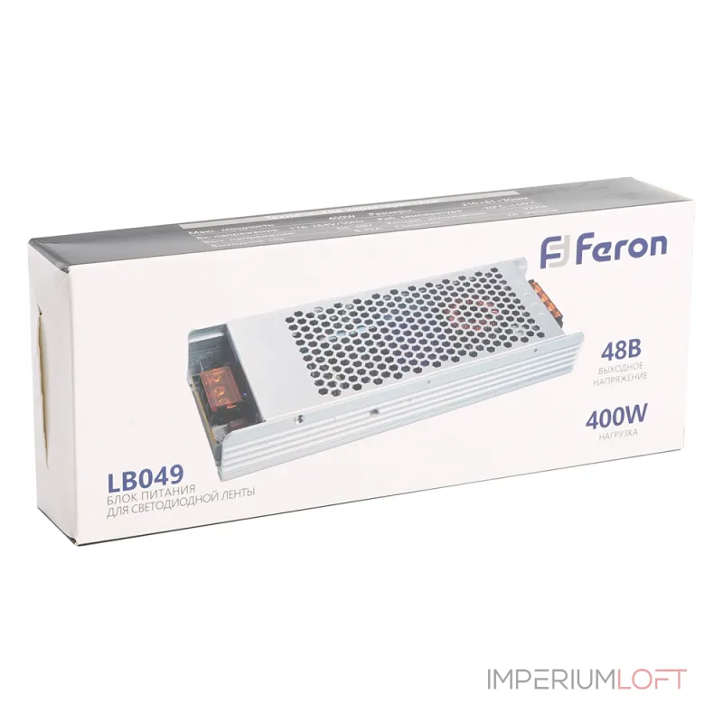 Трансформатор электронный для светодиодной ленты Feron LB049 48Вт 8,33A 400W 48804
