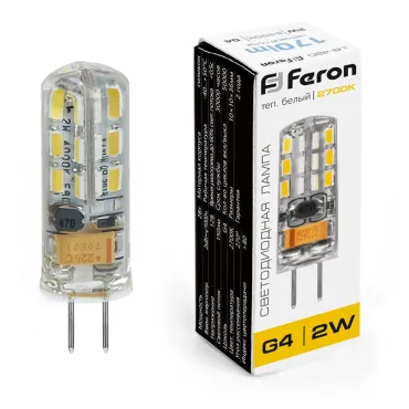 Лампа светодиодная Feron Saffit LB-420 G4 2Вт 2700K 25858 Цвет арматуры Неокрашенный Цвет плафонов черный
