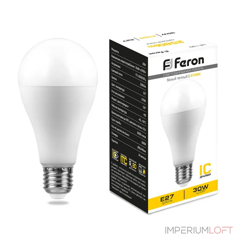Лампа светодиодная Feron Lb 130 E27 30Вт 2700K 38194