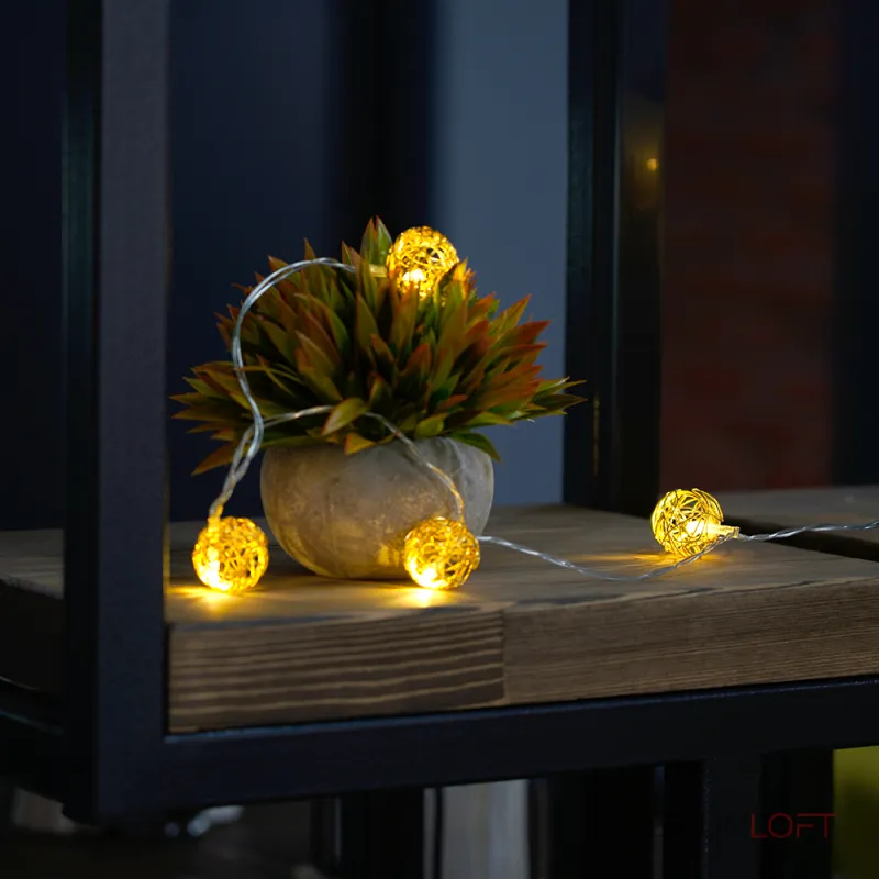 Гирлянда линейная от батареек FERON CL594, 10LED, (теплый белый) 1.8м IP20, 1W 51450