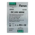 Трансформатор электронный для светодиодной ленты на DIN-рейку480W 24V 63*125.5*113мм IP20 Feron 52138