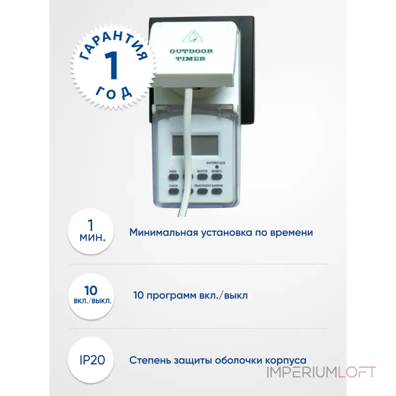 Розетка с таймером Feron TM23 23206 от ImperiumLoft