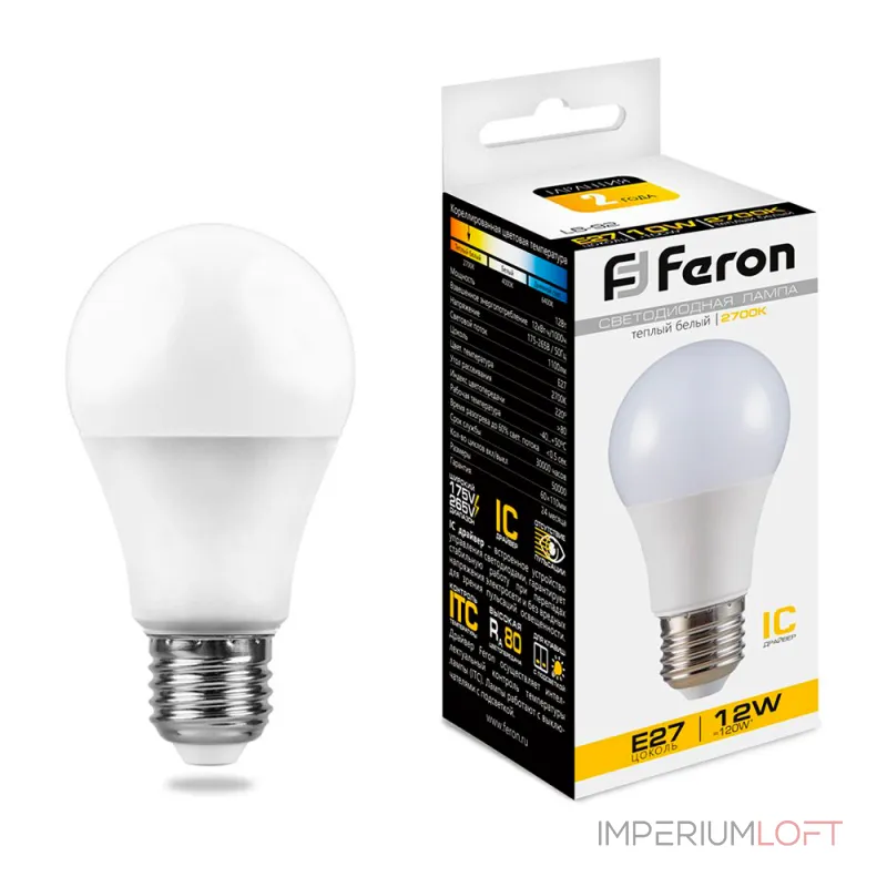 Лампа светодиодная Feron LB-93 E27 12Вт 2700K 25489 от ImperiumLoft Лампа светодиодная Feron LB-93 E27 12Вт 2700K 25489 от ImperiumLoft