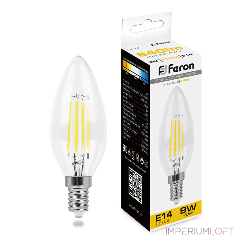 Лампа светодиодная Feron LB-73 E14 9Вт 2700K 25956 Цвет арматуры хром Цвет плафонов белый Лампа светодиодная Feron LB-73 E14 9Вт 2700K 25956 Цвет арматуры хром Цвет плафонов белый