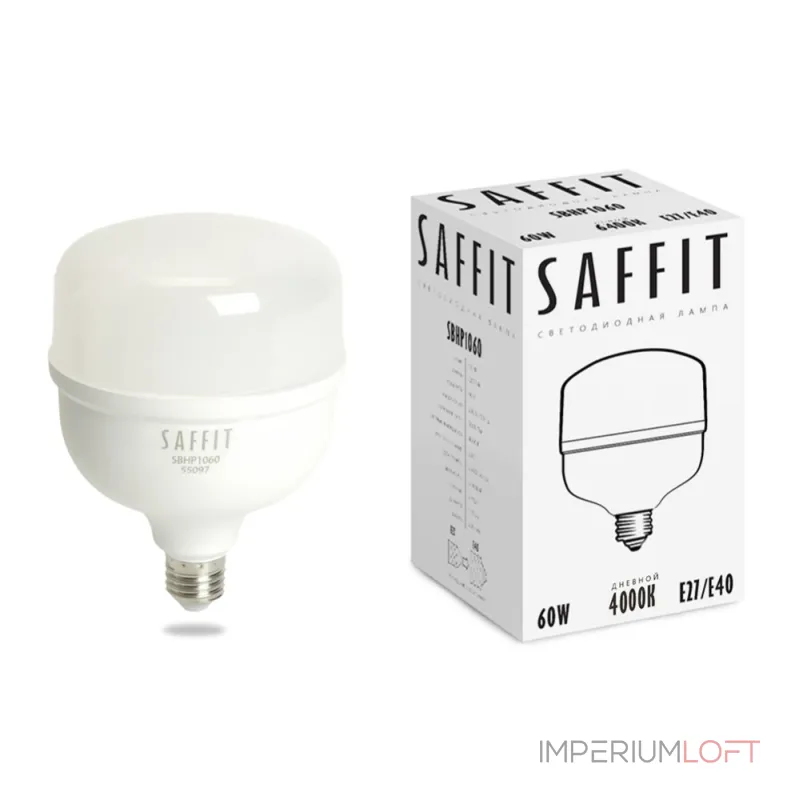 Лампа светодиодная Feron Saffit SBHP1060 E27-E40 60Вт 6400K 55097 Цвет арматуры белый Цвет плафонов белый Лампа светодиодная Feron Saffit SBHP1060 E27-E40 60Вт 6400K 55097 Цвет арматуры белый Цвет плафонов белый