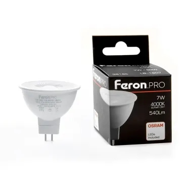 Лампа светодиодная Feron Lb 1607 G5.3 7Вт 4000K 38186 Лампа светодиодная Feron Lb 1607 G5.3 7Вт 4000K 38186