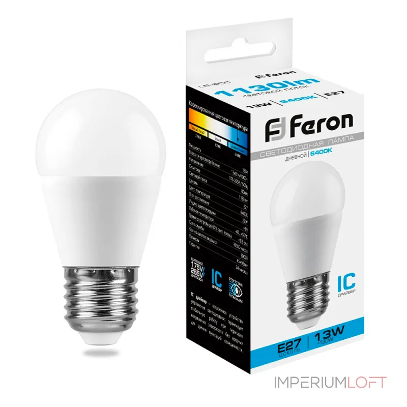 Лампа светодиодная Feron LB-950 E27 13Вт 6400K 38106 Лампа светодиодная Feron LB-950 E27 13Вт 6400K 38106