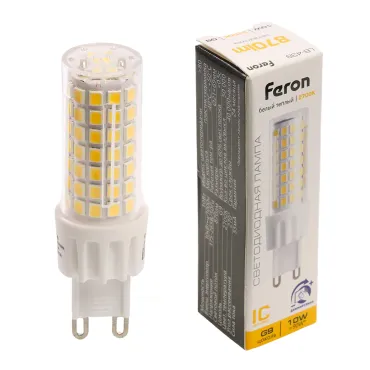 Лампа светодиодная диммируемая G9 10W 175-265V 2700K Feron 51741 Лампа светодиодная диммируемая G9 10W 175-265V 2700K Feron 51741