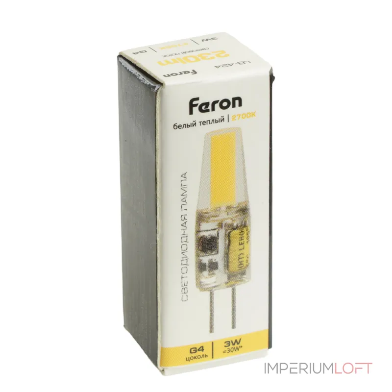 Лампа светодиодная Feron LB-424 G4 3W 12V 2700K 51170