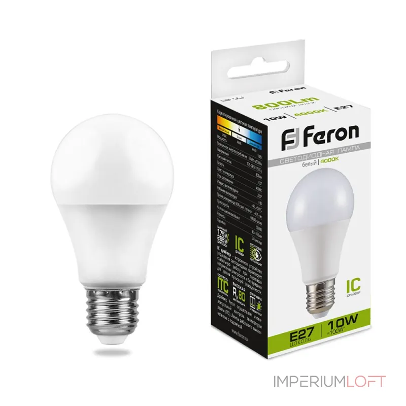 Лампа светодиодная Feron LB-92 Шар E27 10W 175-265V 4000K 25458 Лампа светодиодная Feron LB-92 Шар E27 10W 175-265V 4000K 25458