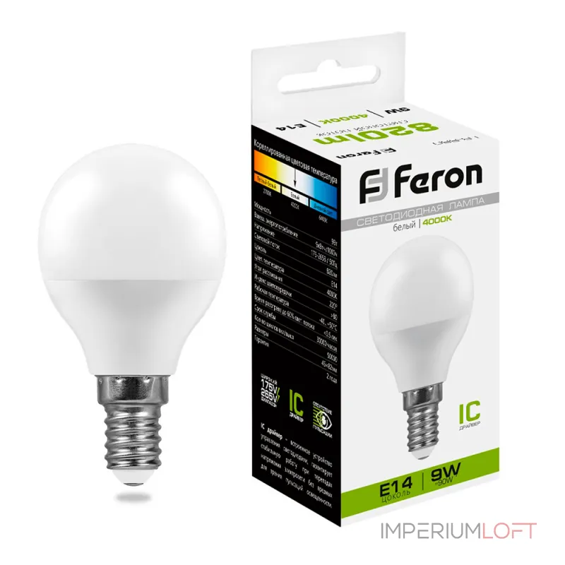 Лампа светодиодная Feron LB-550 E14 9Вт 4000K 25802 от ImperiumLoft Лампа светодиодная Feron LB-550 E14 9Вт 4000K 25802 от ImperiumLoft