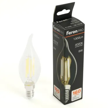 Лампа светодиодная Feron.PRO LB-1218 Свеча на ветру E14 1300LM 8W 175-265V 4000K 51266 Лампа светодиодная Feron.PRO LB-1218 Свеча на ветру E14 1300LM 8W 175-265V 4000K 51266